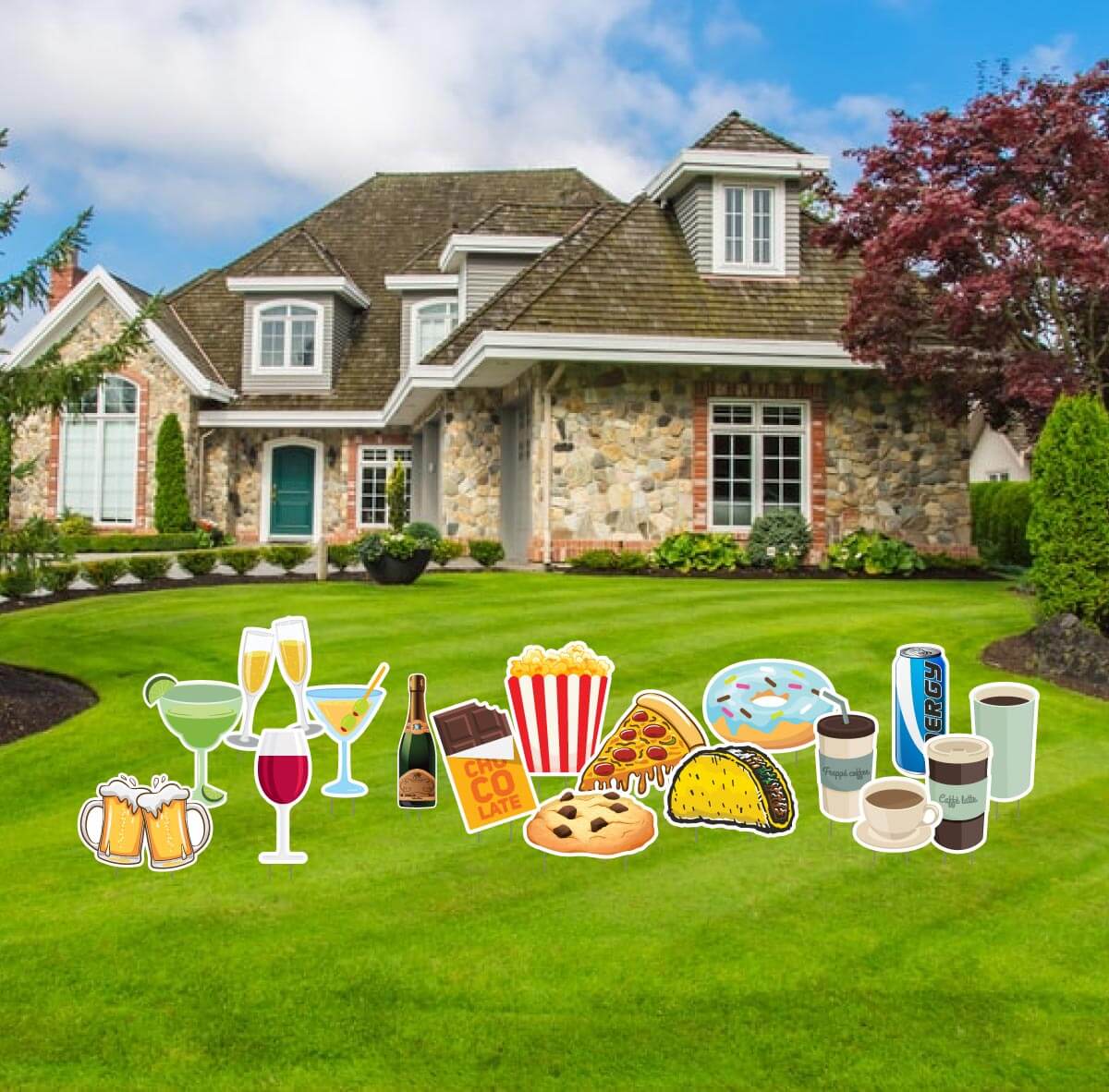 Food & Drink Theme Yard Decoration Accessory 17 piece Set (13475)