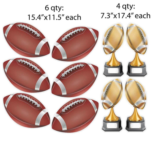 Football Pathway Marker Yard Cards & Decorations 10 piece set (20081)