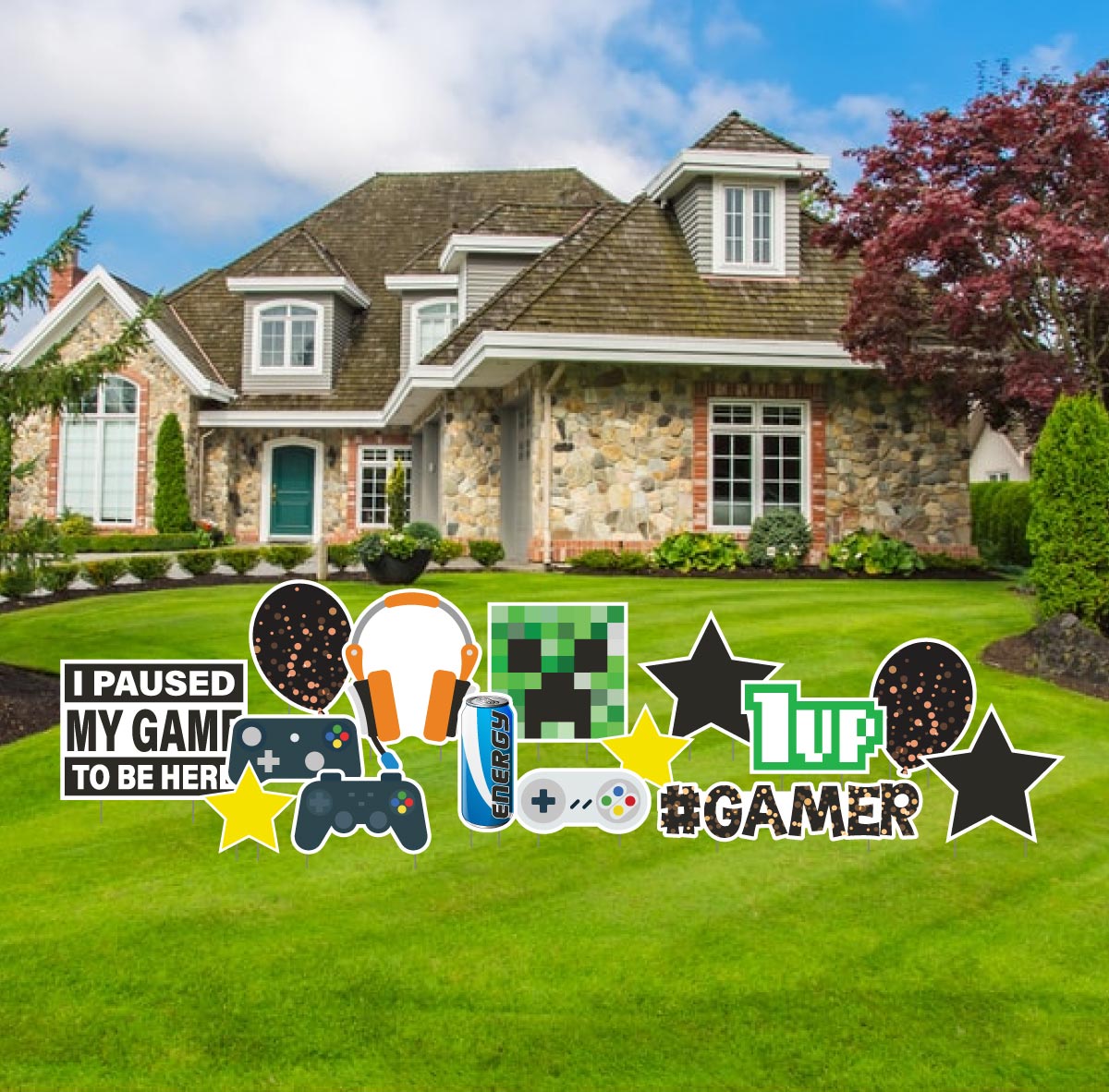 Gaming Theme Yard Decoration Accessory 15 piece Set (13476)