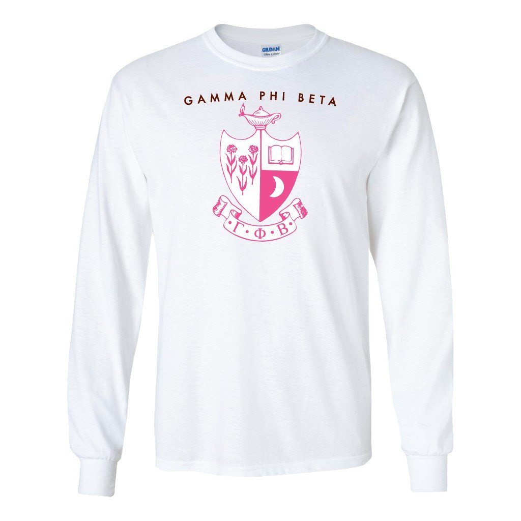 Gamma Phi Beta Long Sleeve T-Shirt Coat of Arms Design