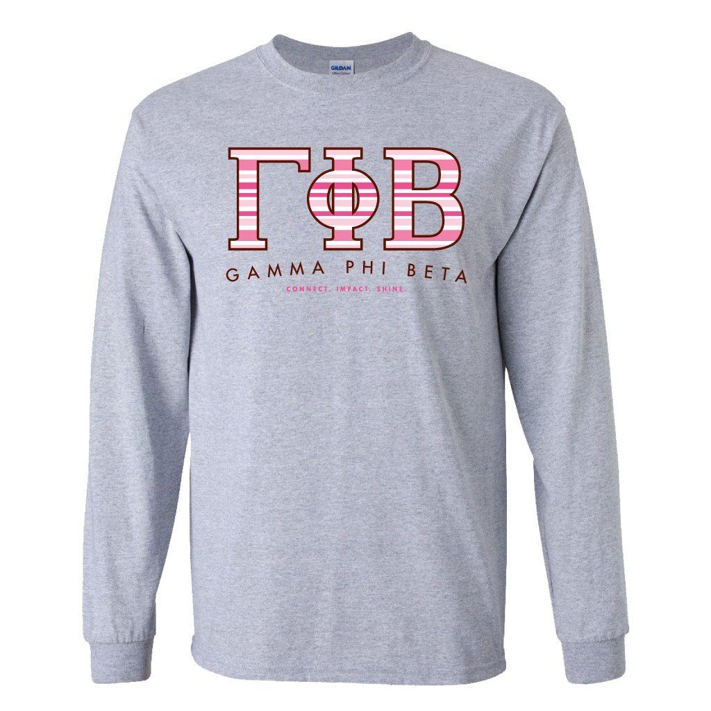 Gamma Phi Beta Long Sleeve T-shirt Greek Letter Design