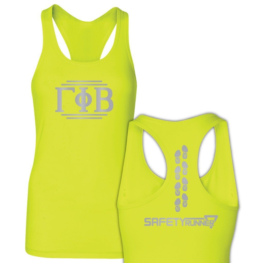 Gamma Phi Beta Neon Yellow SafetyRunner Ladies Performance Racerback