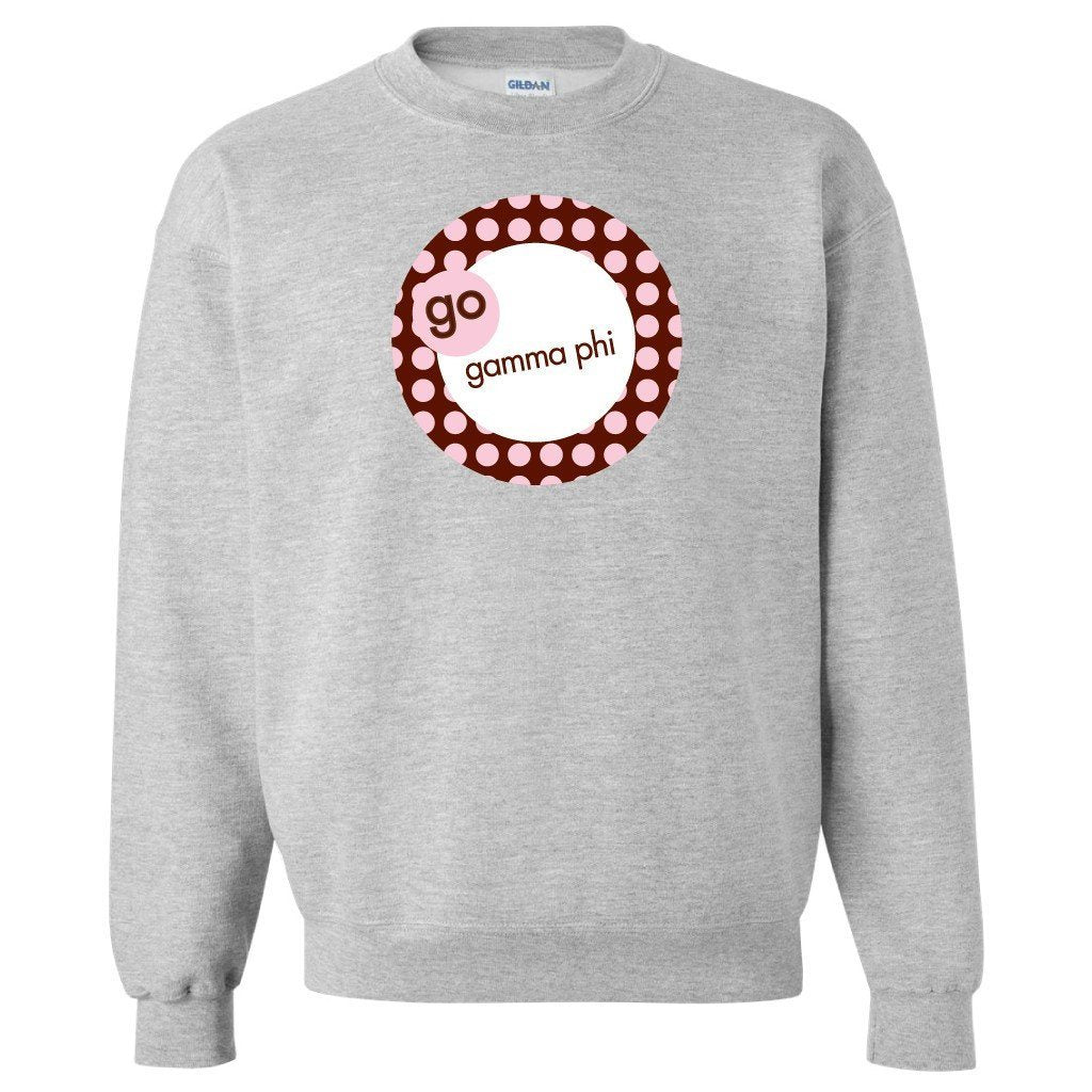 Gamma Phi Beta Sport Gray Crewneck Sweatshirt "Go Gamma Phi"