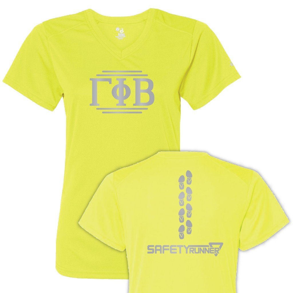 Gamma Phi Beta Women's SafetyRunner Reflective V-neck Performance Shirt