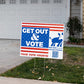 Get Out and Vote (Democrat) with Polling Location QR Code | 18" x 24" | 4 pack