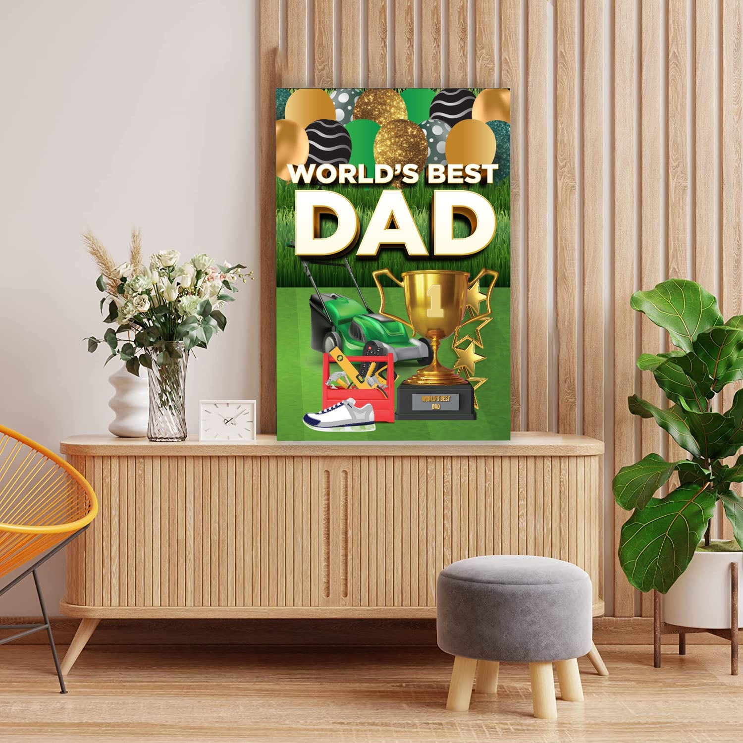 Giant Custom World's Best Dad Greeting Card