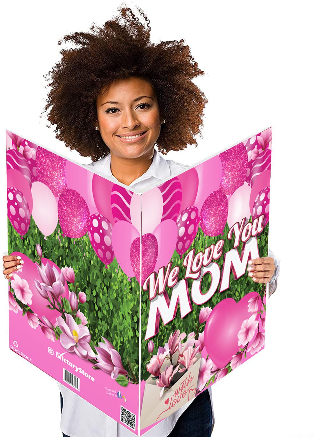 Giant We Love You Mom Greeting Card