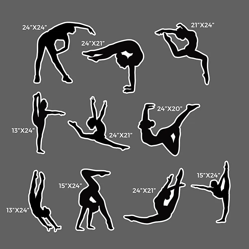 Gymnastics Silhouettes Yard Card | 10 pc Set