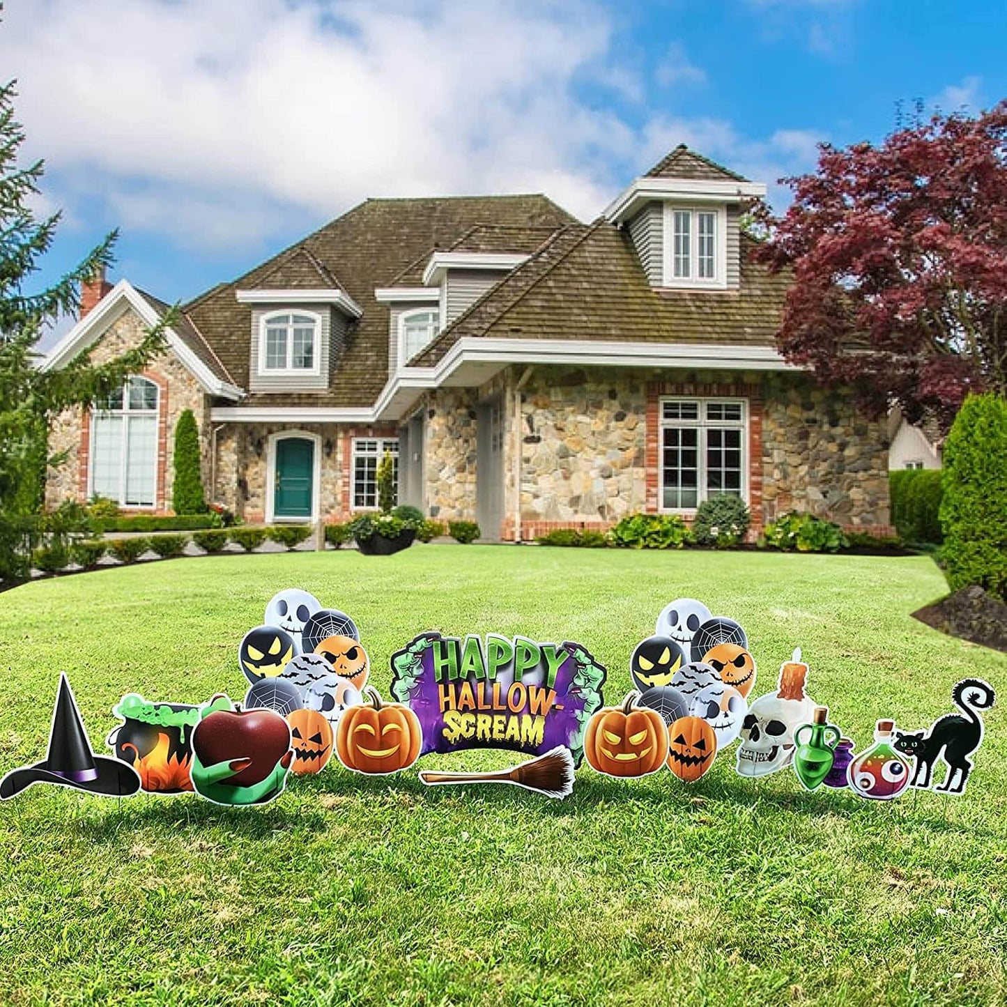 Happy Hallow Scream Halloween Yard Card Decoration