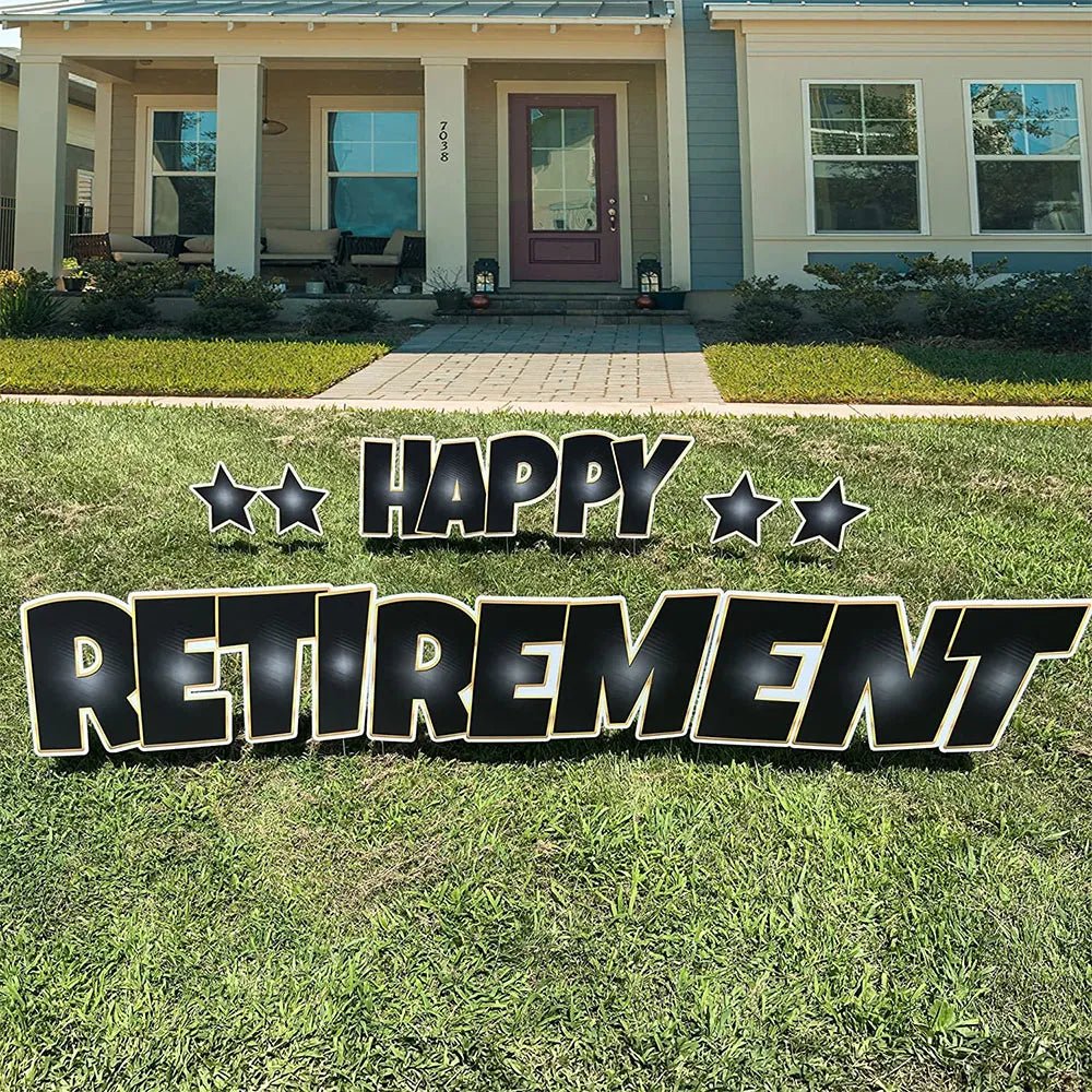 Happy Retirement Yard Sign Quick Set - 9 Piece