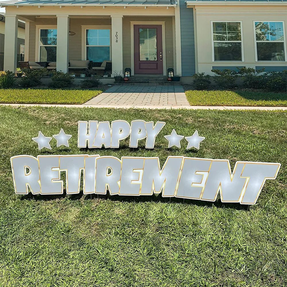 Happy Retirement Yard Sign Quick Set - 9 Piece