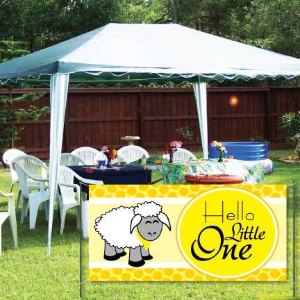 Hello Little One Baby Waterproof Vinyl Banner