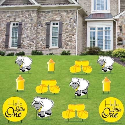 Hello Little One Baby Yard Decorations 12 piece set