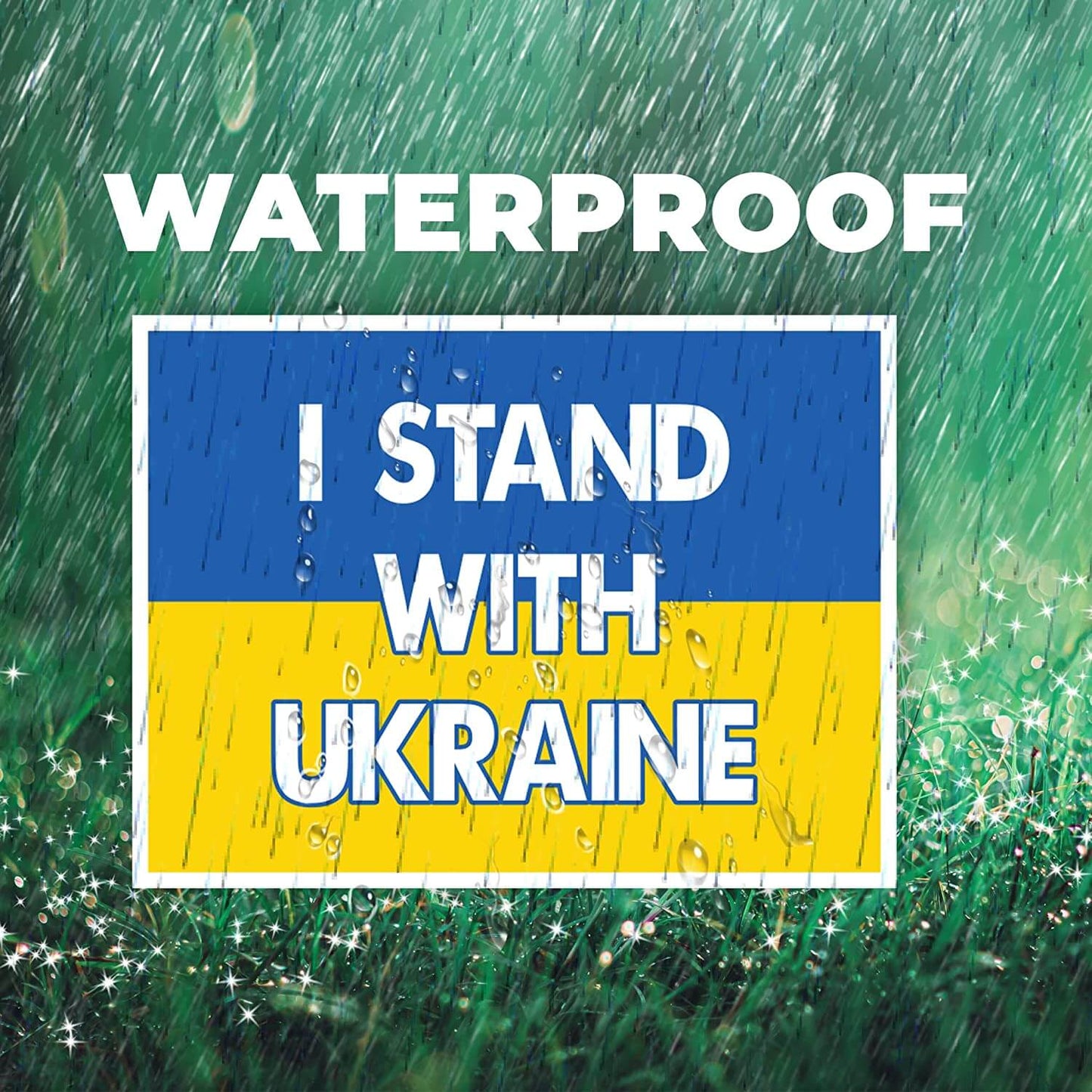 I Stand with Ukraine 18"x24" Yard Sign w/Stakes (21593)