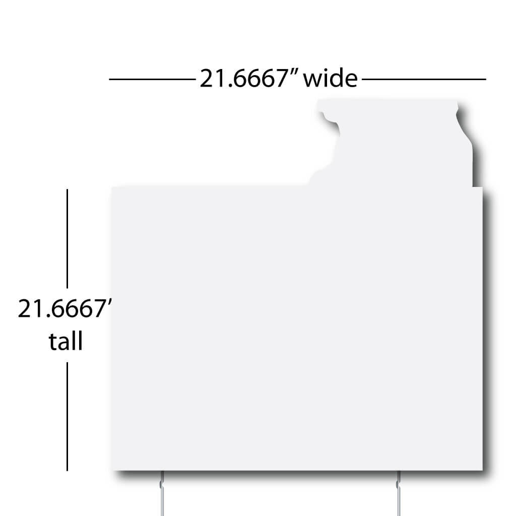 Illinois State Shaped Corrugated Plastic Yard Sign Blank - White or Yellow