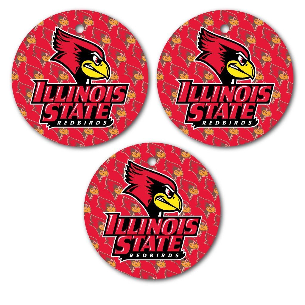 Illinois State University Aluminum Circle Shaped Ornament Set of 3 - FREE SHIPPING