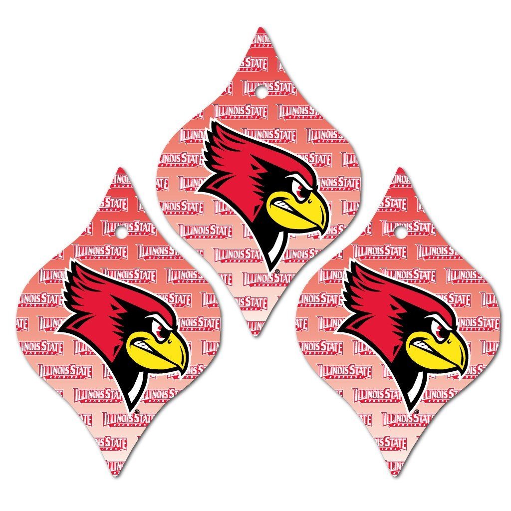 Illinois State University Aluminum Tapered Shaped Ornament Set of 3 - FREE SHIPPING