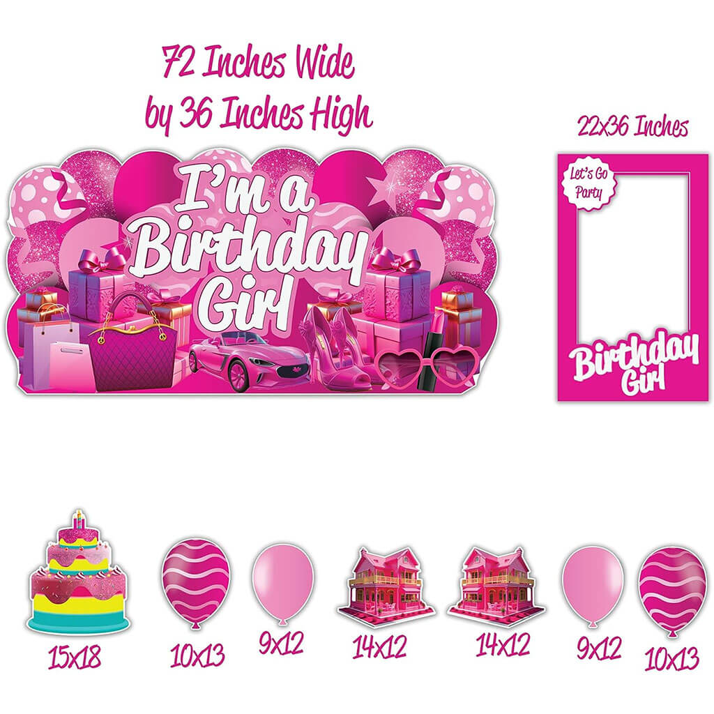 "I'm A Birthday Girl" Yard Sign Kit - Jumbo 36x72 Inch