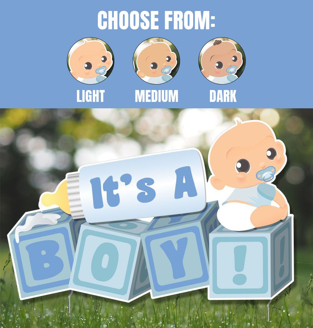 It's a Boy! Die Cut Baby Blocks, Baby Announcement Yard Sign