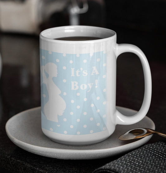 It's A Boy Pregnant Mother 15 Oz Coffee Mug