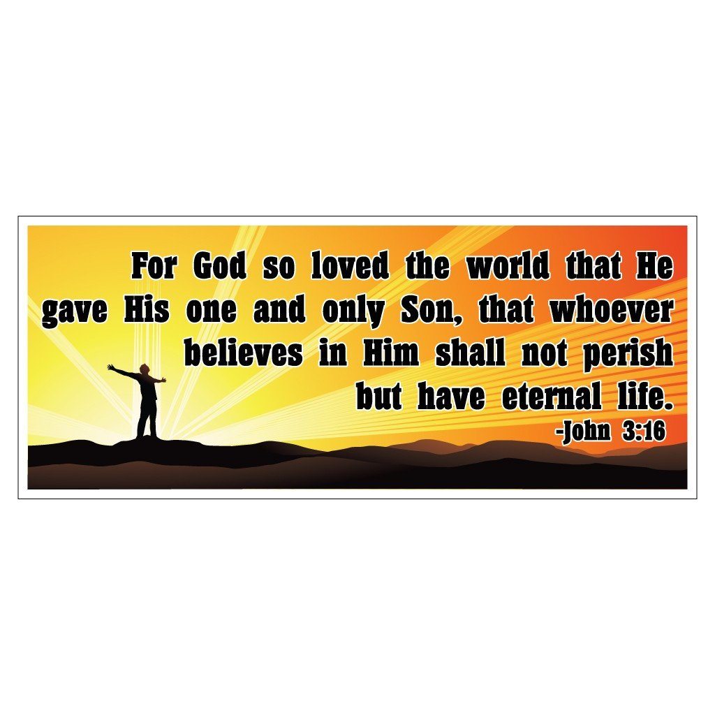 John 3:16 Bumper Magnet Pair 3.75 x 9 - FREE SHIPPING