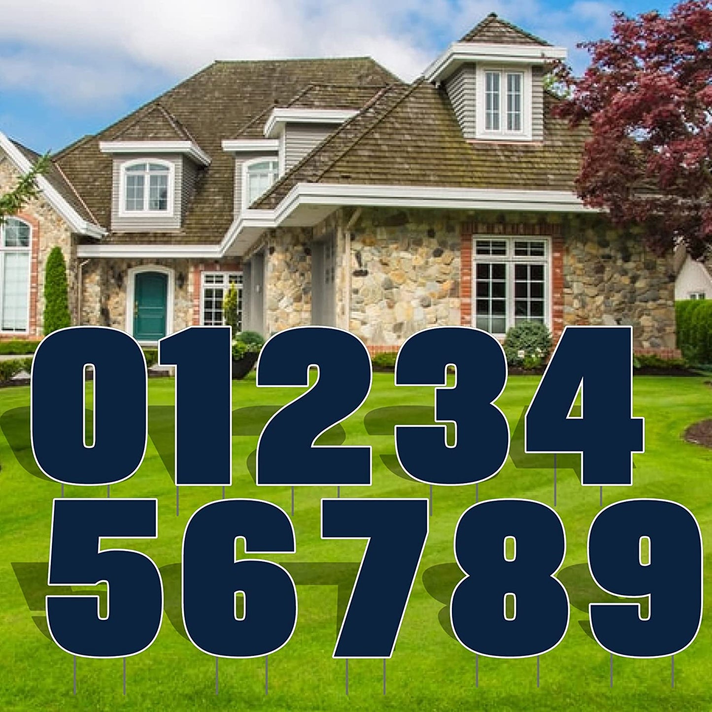 Jumbo 35" Breuer Solid Color Yard Sign Numbers
