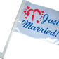 Just Married Car Flags | Red and Blue | Set of 2