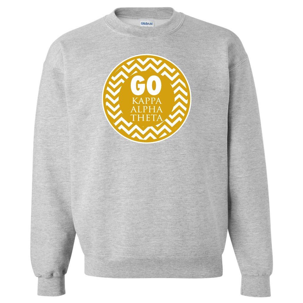 Kappa Alpha Theta Sport Gray Crewneck Sweatshirt "Go" FREE SHIPPING