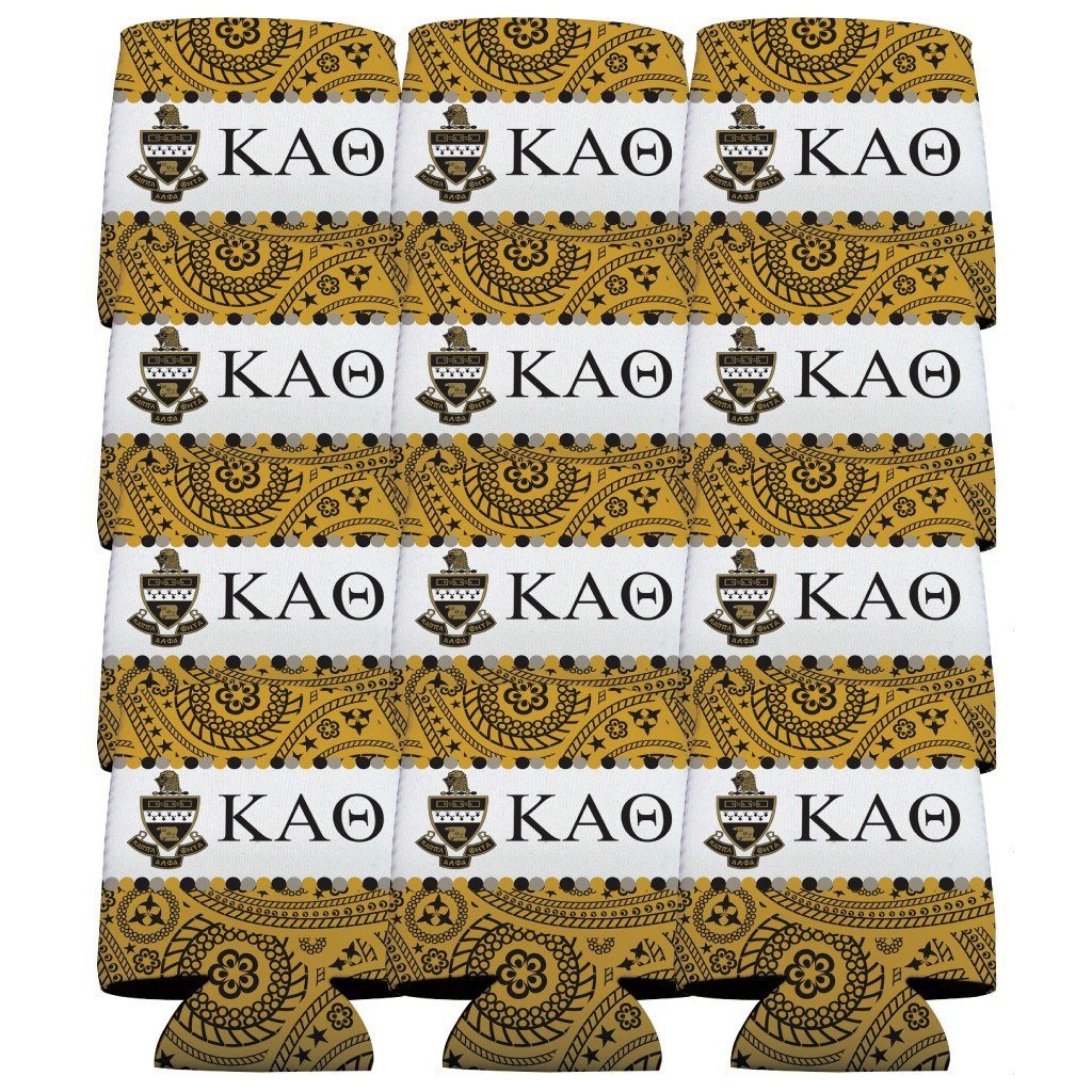 Kappa Alpha Theta Can Cooler Set of 12 - Paisley Print FREE SHIPPING
