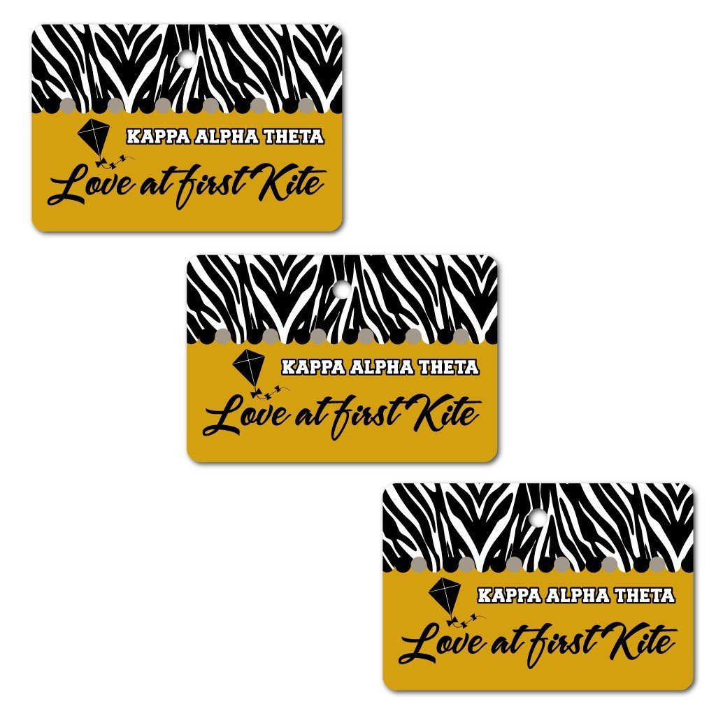 Kappa Alpha Theta Ornament - Set of 3 Rectangle Shapes - FREE SHIPPING