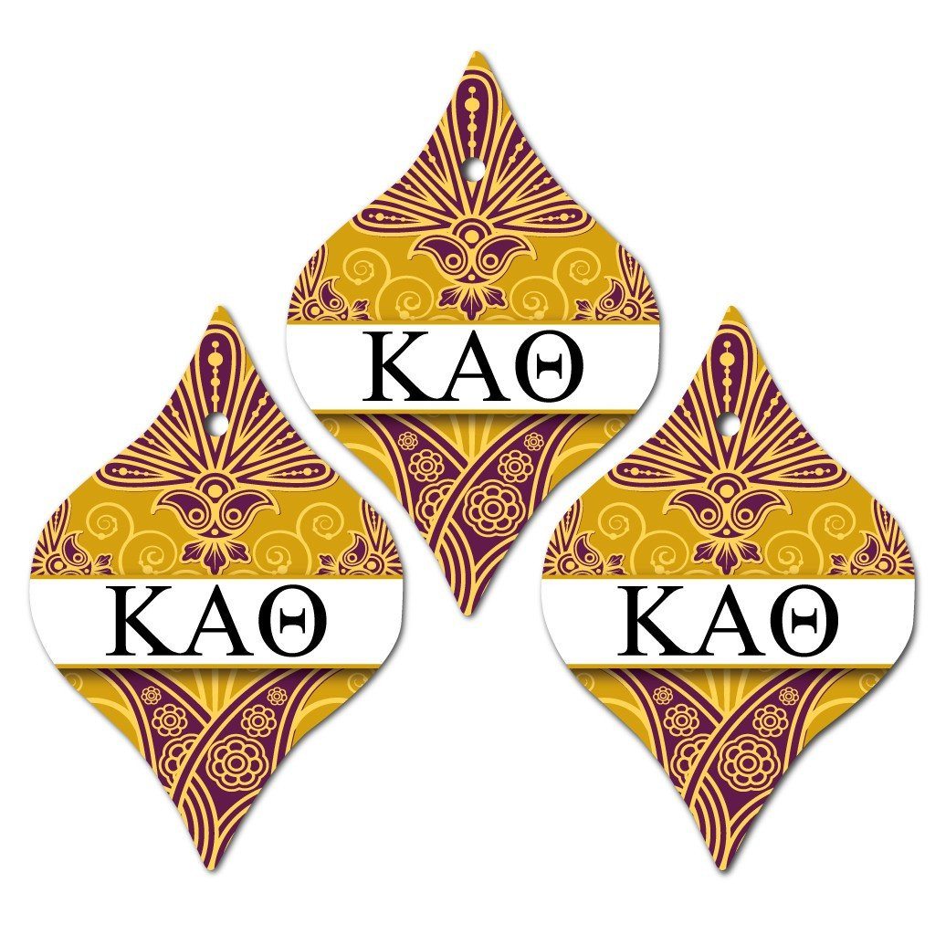 Kappa Alpha Theta Ornament - Set of 3 Tapered Shapes - FREE SHIPPING