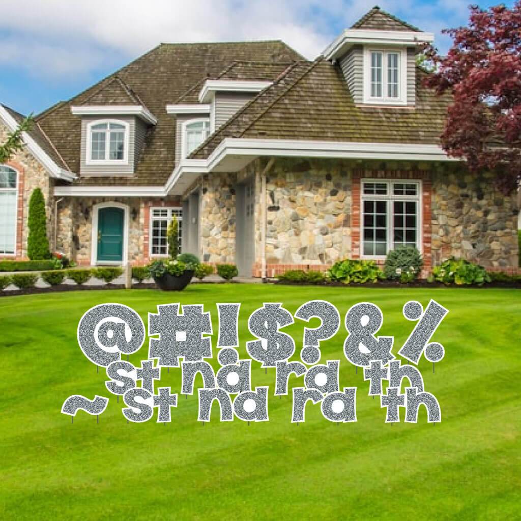 KG The Last Time 18" Faux Glitter Special Characters Yard Letters 16 pc Set