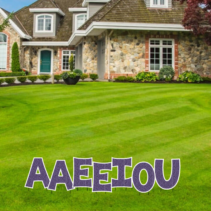 KG The Last Time 18" Mermaid Faux Glitter Vowel Yard Letters Set