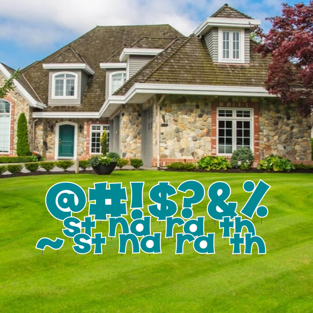 KG The Last Time 18" Solid Color Special Characters Yard Letters 16 pc Set