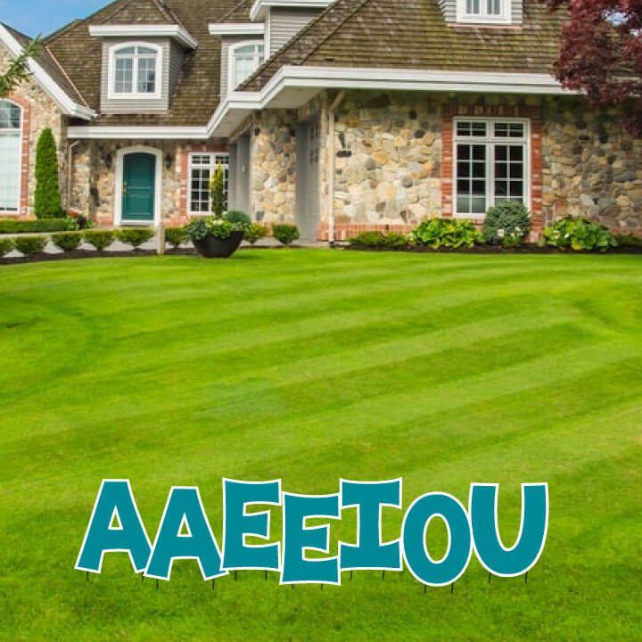 KG The Last Time 18" Solid Color Vowel Yard Letters Set