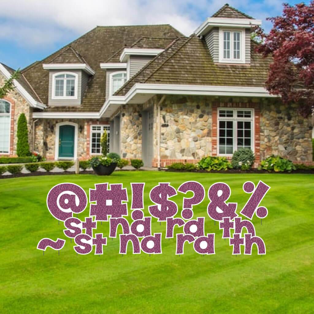 KG The Last Time 24" Mermaid Faux Glitter Special Characters Yard Letters 16 pc Set