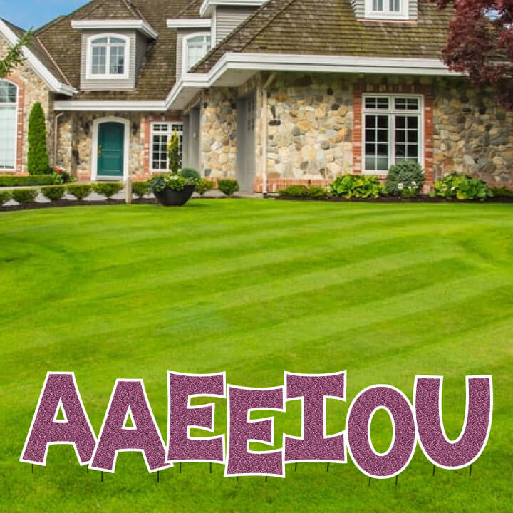 KG The Last Time 24" Mermaid Faux Glitter Vowel Yard Letters Set