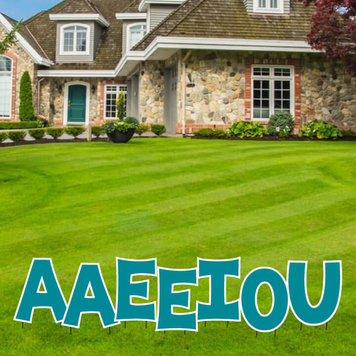 KG The Last Time 24" Solid Color Vowel Yard Letters Set