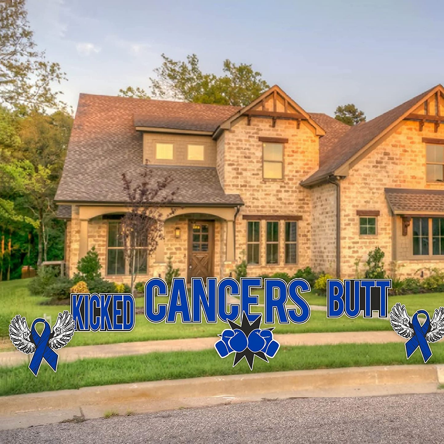 Kicked Cancers Butt Yard Letters