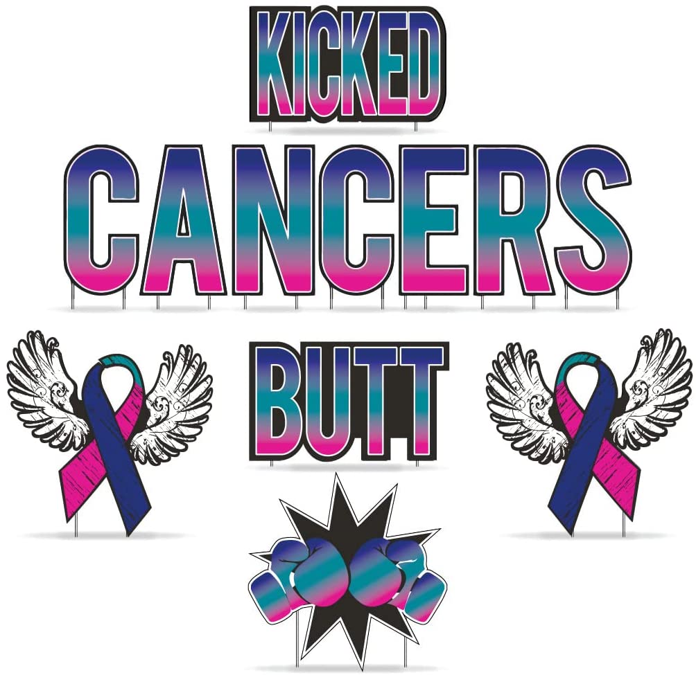 Kicked Cancers Butt Yard Letters