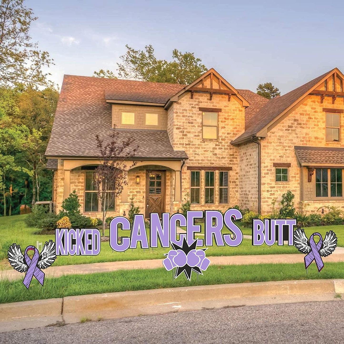 Kicked Cancers Butt Yard Letters