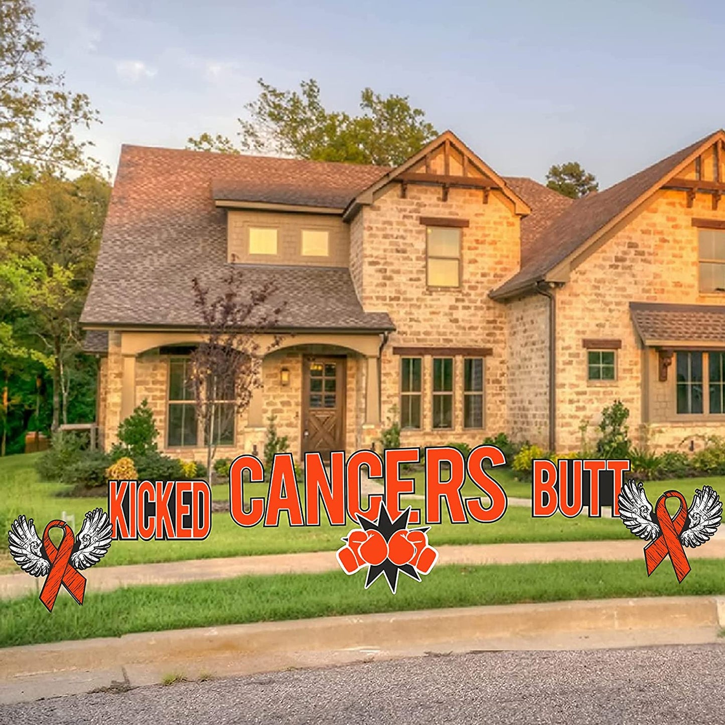 Kicked Cancers Butt Yard Letters