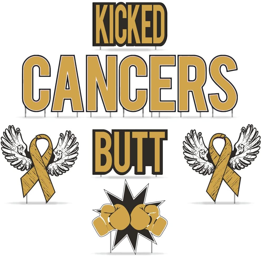 Kicked Cancers Butt Yard Letters