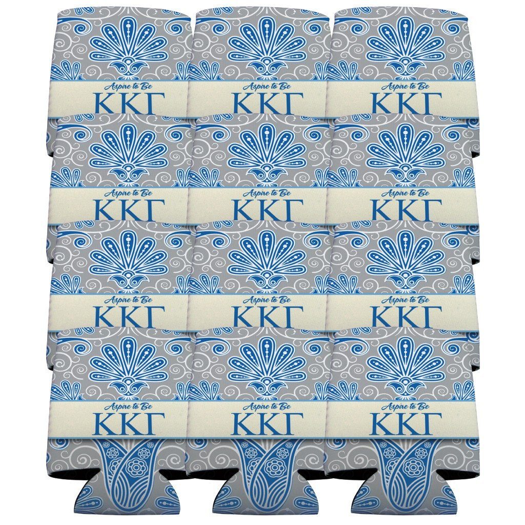 Kappa Kappa Gamma Can Cooler Set of 12 - Vintage Flowers FREE SHIPPING