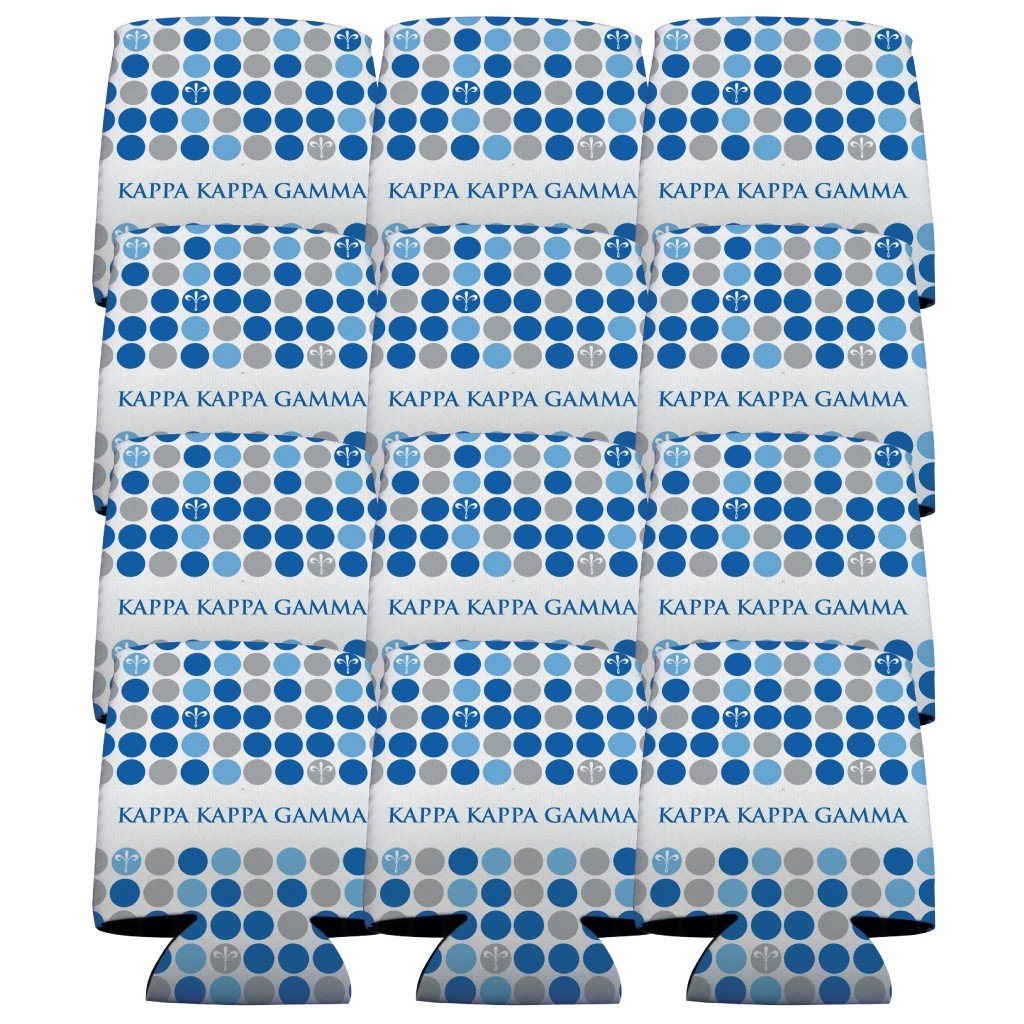 Kappa Kappa Gamma Can Cooler Set of 12 - Polka Dot FREE SHIPPING