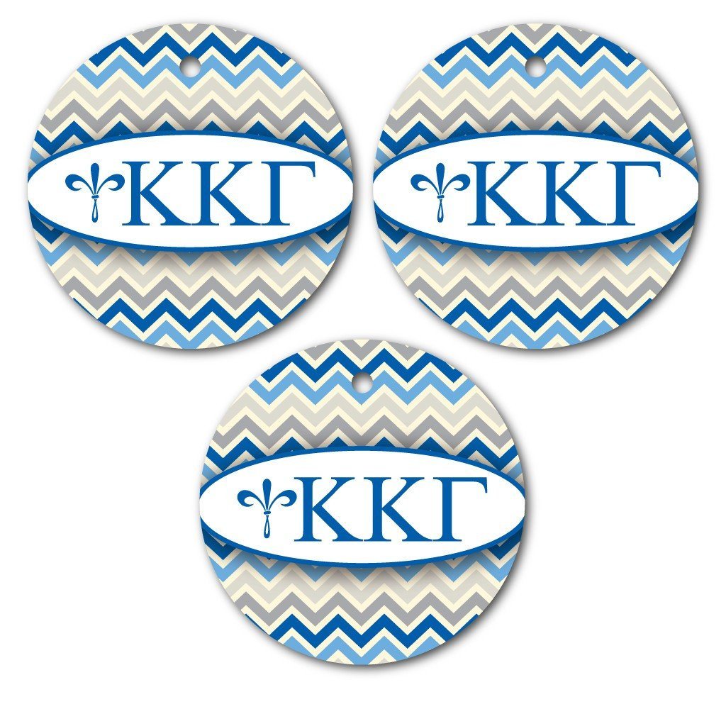 Kappa Kappa Gamma Ornament - Set of 3 Circle Shapes - FREE SHIPPING