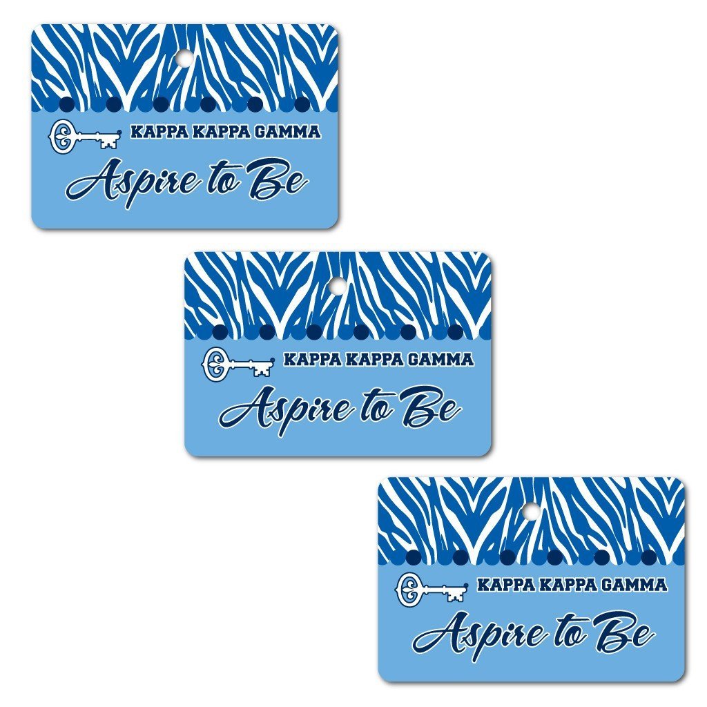 Kappa Kappa Gamma Ornament - Set of 3 Rectangle Shapes - FREE SHIPPING