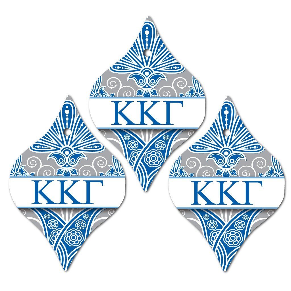 Kappa Kappa Gamma Ornament - Set of 3 Tapered Shapes - FREE SHIPPING