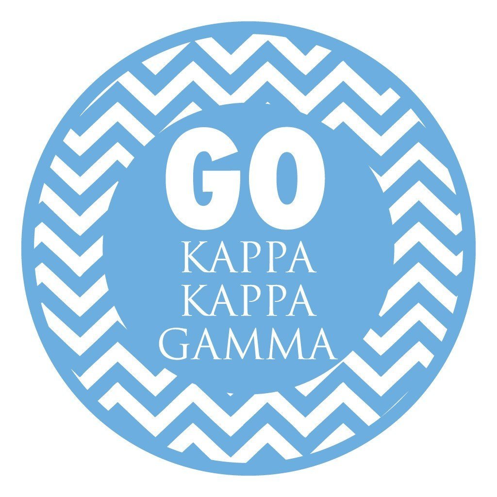 Kappa Kappa Gamma Canvas Tote Bag - Chevron Stripes Design