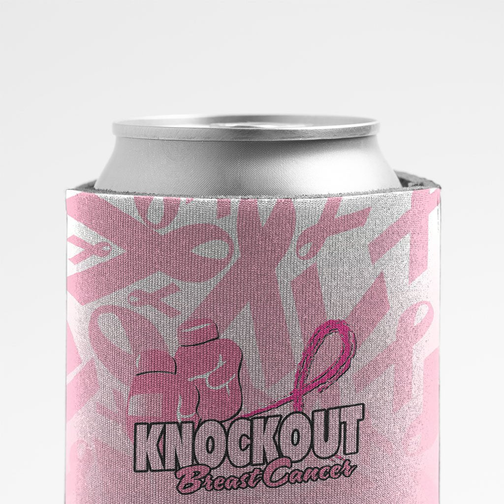 Knockout Breast Cancer Pink Ribbon Can Cooler